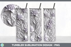 3D White Lavender Flowers 3D Sublimation Tumbler Wrap Product Image 7