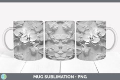 3D White Orchid Flowers Mug Wrap | Sublimation Coffee Cup De Product Image 4