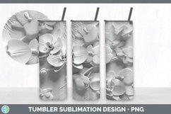 3D White Orchid Flowers 3D Sublimation Tumbler Wrap Product Image 4