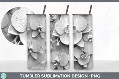 3D White Orchid Flowers 3D Sublimation Tumbler Wrap Product Image 5