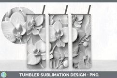 3D White Orchid Flowers 3D Sublimation Tumbler Wrap Product Image 6