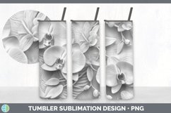 3D White Orchid Flowers 3D Sublimation Tumbler Wrap Product Image 7