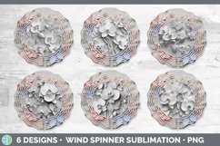3D White Orchid Flowers Wind Spinner | Sublimation Spinner D Product Image 2