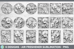 3D White Orchid Flowers Air Freshener | Sublimation Car Fres Product Image 2