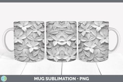 White 3D Sculpture Periwinkle Mug Wrap Sublimation Coffee Cu Product Image 1