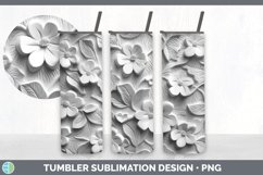 3D White Periwinkle Flowers 3D Sublimation Tumbler Wrap Product Image 5