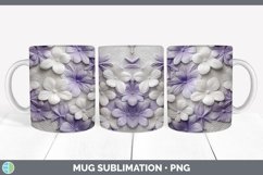 3D Violet Flowers Mug Wrap | Sublimation Coffee Cup Designs Product Image 2