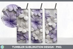 3D Violet Flowers 3D Sublimation Tumbler Wrap Product Image 2
