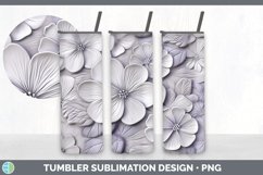 3D Violet Flowers 3D Sublimation Tumbler Wrap Product Image 3