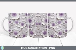 3D Violet Flowers Mug Wrap | Sublimation Coffee Cup Designs Product Image 5