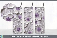 3D Violet Flowers 3D Sublimation Tumbler Wrap Product Image 5