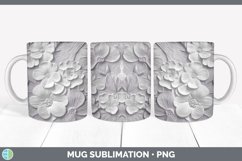 3D Violet Flowers Mug Wrap | Sublimation Coffee Cup Designs Product Image 6