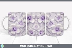 3D Violet Flowers Mug Wrap | Sublimation Coffee Cup Designs Product Image 7