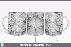 3D White Begonia Flowers Mug Wrap | Sublimation Coffee Cup D Product Image 4