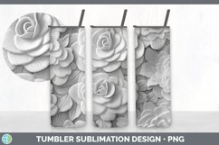 3D White Begonia Flowers Tumbler | Sublimation 20 oz Skinny Product Image 4