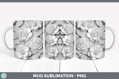 3D White Begonia Flowers Mug Wrap | Sublimation Coffee Cup D Product Image 5