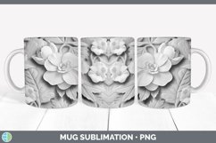3D White Begonia Flowers Mug Wrap | Sublimation Coffee Cup D Product Image 6