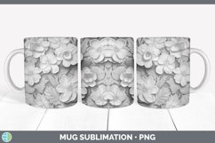 3D White Begonia Flowers Mug Wrap | Sublimation Coffee Cup D Product Image 7