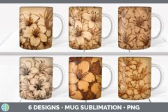 Wood Burned Flowers Mug Huge Sublimation Mega Bundle Product Image 2