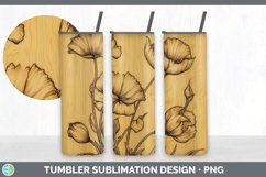 Wood Burned Buttercup Flowers Tumbler | Sublimation 20 oz Sk Product Image 7