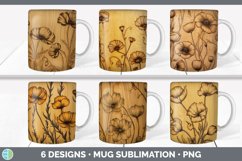 Wood Burned Flowers Mug Huge Sublimation Mega Bundle Product Image 3