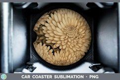 GorgeousWood Burned Flowers Car Coaster design.