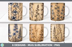 Wood Burned Flowers Mug Huge Sublimation Mega Bundle Product Image 7