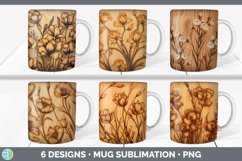 Wood Burned Flowers Mug Huge Sublimation Mega Bundle Product Image 8