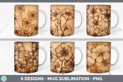 Wood Burned Flowers Mug Huge Sublimation Mega Bundle Product Image 9