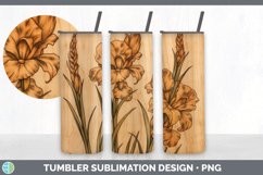 Wood Burned Gladiolus Flowers Tumbler | Sublimation 20 oz Sk Product Image 7