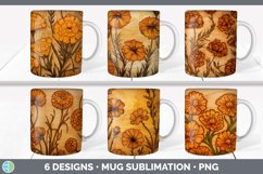 Wood Burned Flowers Mug Huge Sublimation Mega Bundle Product Image 14