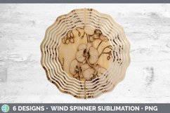 GorgeousWood Burned Flowers Wind Spinner design.