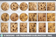 Wood Burned Orchid Flowers Air Freshener | Sublimation Car F Product Image 2