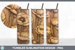 Wood Burned Ranunculus Flowers Tumbler | Sublimation 20 oz S Product Image 6