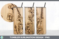 Wood Burned Snapdragon Flowers Tumbler | Sublimation 20 oz S Product Image 3