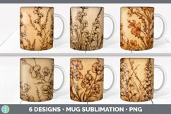 Wood Burned Flowers Mug Huge Sublimation Mega Bundle Product Image 19