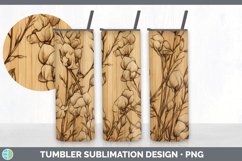 Wood Burned Sweet Pea Flowers Tumbler | Sublimation 20 oz Sk Product Image 7