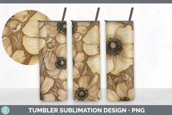 Wood Burned Anemone Flowers Tumbler | Sublimation 20 oz Skin Product Image 5