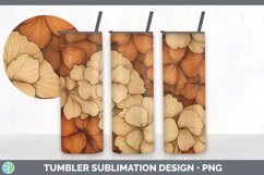 Wood Burned Begonia Flowers Tumbler | Sublimation 20 oz Skin Product Image 7