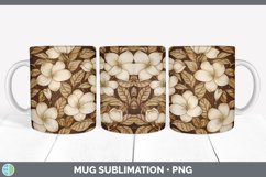 Wood Burned Gardenia Flowers Mug Wrap | Sublimation Coffee C Product Image 5