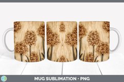 Wood Burned Hyacinth Flowers Mug Wrap | Sublimation Coffee C Product Image 4