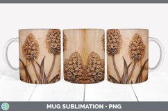 Wood Burned Hyacinth Flowers Mug Wrap | Sublimation Coffee C Product Image 7
