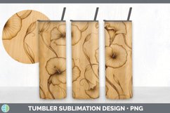 Wood Burned Morning Glory Flowers Tumbler | Sublimation 20 o Product Image 4