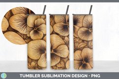 Wood Burned Pansy Flowers Tumbler | Sublimation 20 oz Skinny Product Image 4