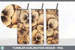 Wood Burned Pansy Flowers Tumbler | Sublimation 20 oz Skinny Product Image 7