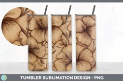 Wood Burned Petunia Flowers Tumbler | Sublimation 20 oz Skin Product Image 7