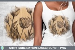 Wood Burned Flowers Tulip Shirt Sublimation Sublimation Back Product Image 1