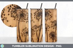 Wood Burned Allium Flowers Tumbler | Sublimation 20 oz Skinn Product Image 3