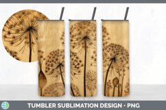 Wood Burned Allium Flowers Tumbler | Sublimation 20 oz Skinn Product Image 5