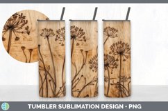 Wood Burned Allium Flowers Tumbler | Sublimation 20 oz Skinn Product Image 6